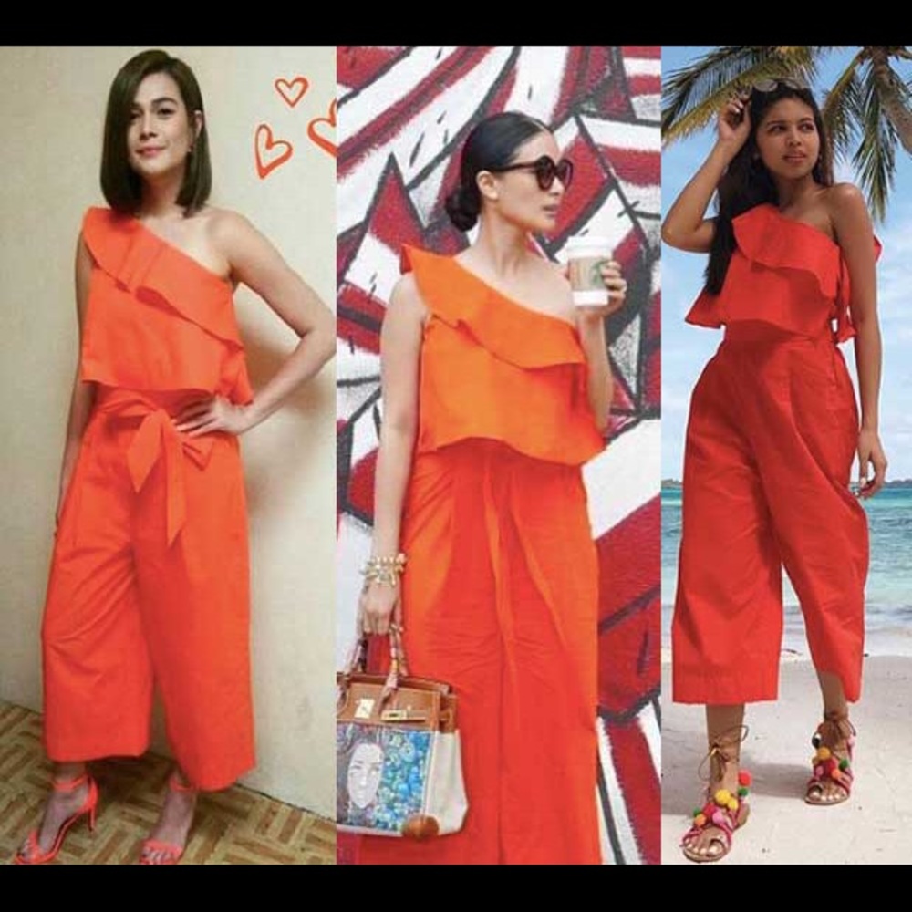 ZARA orange filled jumpsuit
